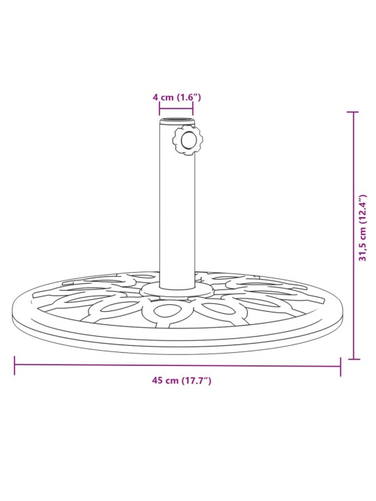 Päikesevarju alus, ø38 / 48 mm postile, 12 kg, ümmargune