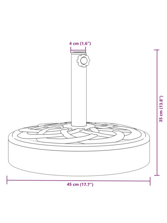 Päikesevarju alus, ø38 / 48 mm postile, 25 kg, ümmargune