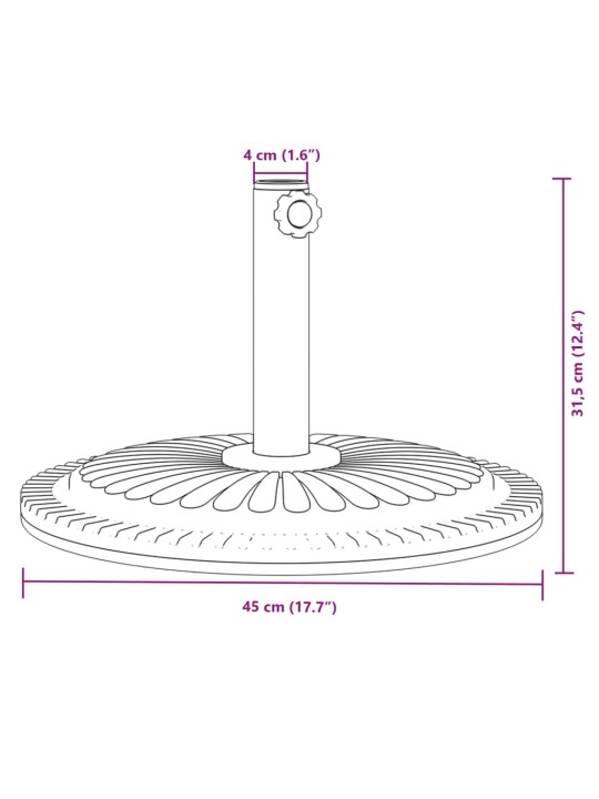 Päikesevarju alus, ø38 / 48 mm postile, 12 kg, ümmargune