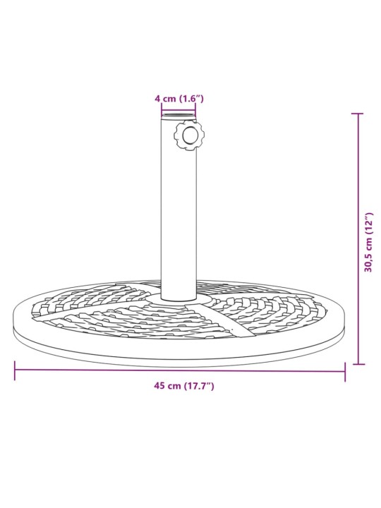 Päikesevarju alus, ø38 / 48 mm postile, 12 kg, ümmargune