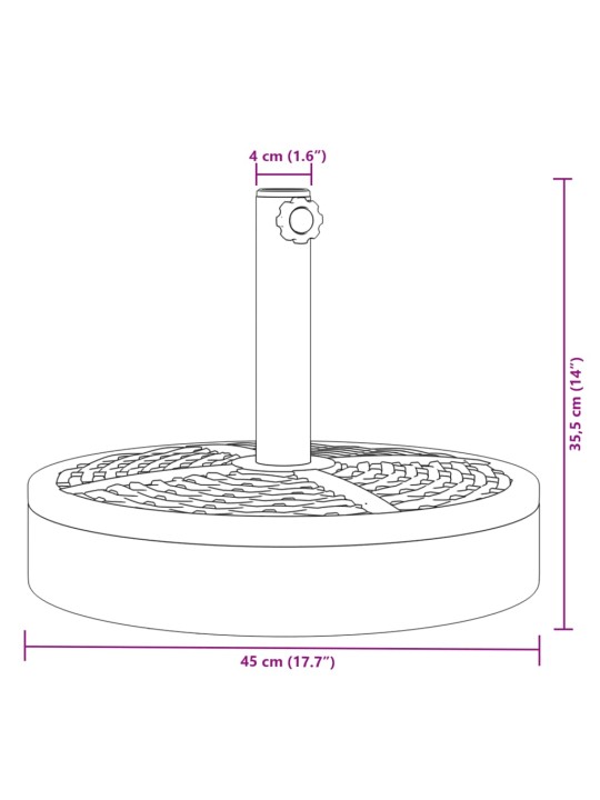 Päikesevarju alus, ø38 / 48 mm postile, 25 kg, ümmargune