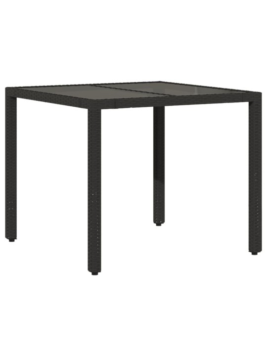 3-osaline bistrookomplekt patjadega, must, polürotang
