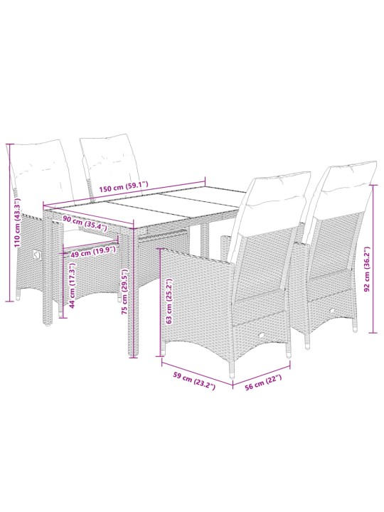 5-OSALINE AIAMÖÖBLI KOMPLEKT PATJADEGA, HALL, POLÜROTANG