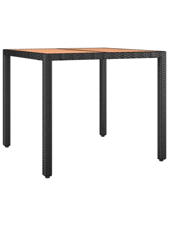 3-osaline bistrookomplekt patjadega, must, polürotang