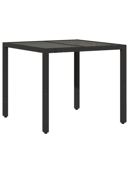 3-osaline bistrookomplekt patjadega, must, polürotang