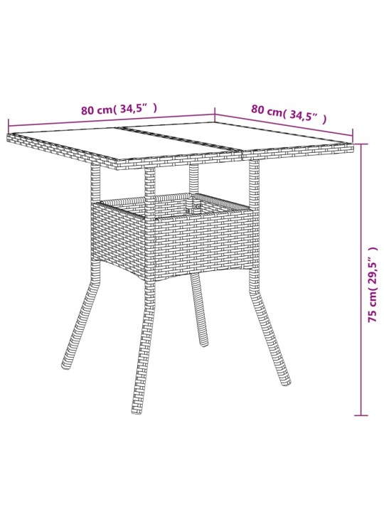 5-osaline aiamööbli komplekt patjadega, beež, polürotang/klaas