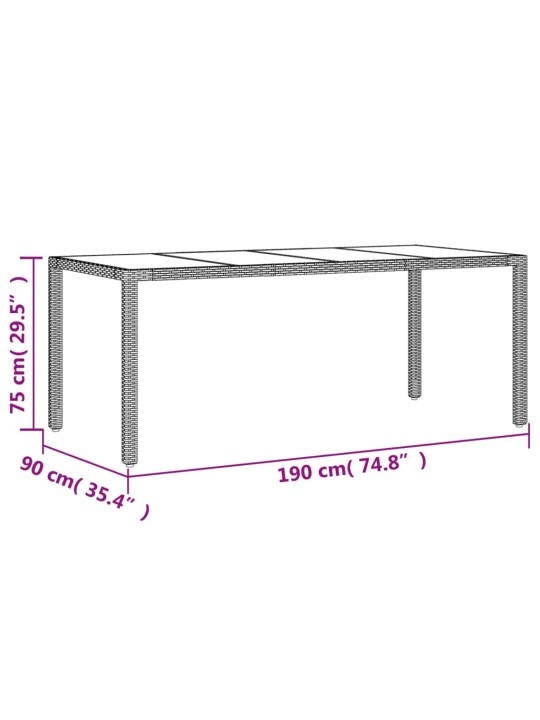 7-osaline aiamööbli komplekt patjadega, beež, polürotang/klaas