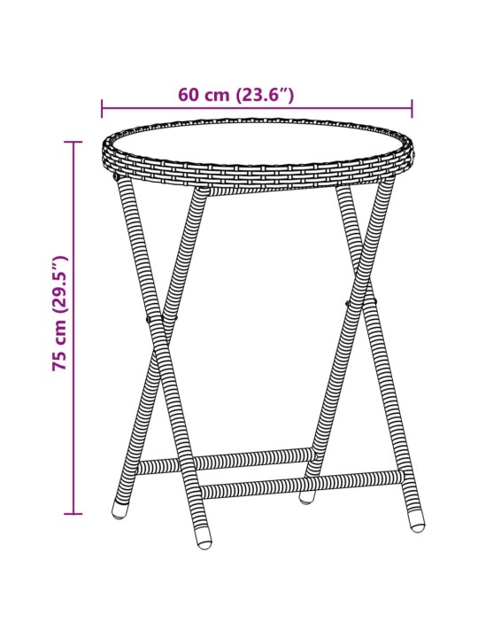 3-osaline bistrookomplekt patjadega, hall, polürotang/akaatsia