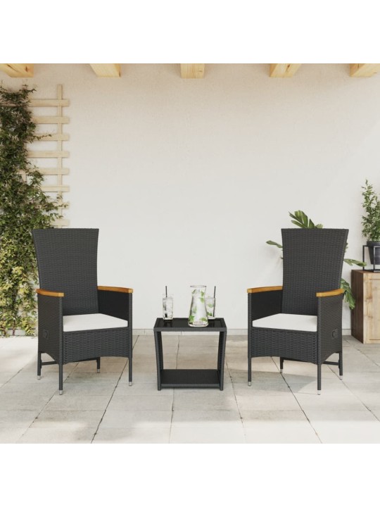 3-OSALINE AIAMÖÖBLI KOMPLEKT PATJADEGA, MUST, POLÜROTANG