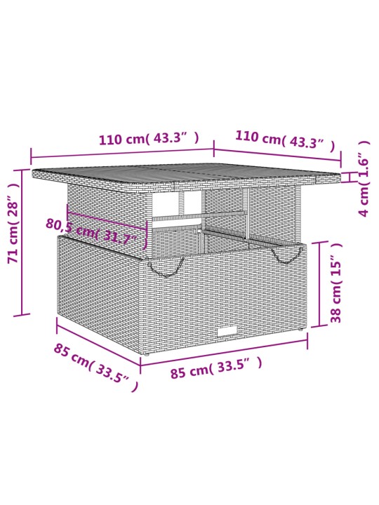 4-OSALINE AIAMÖÖBLI KOMPLEKT PATJADEGA, HALL, POLÜROTANG