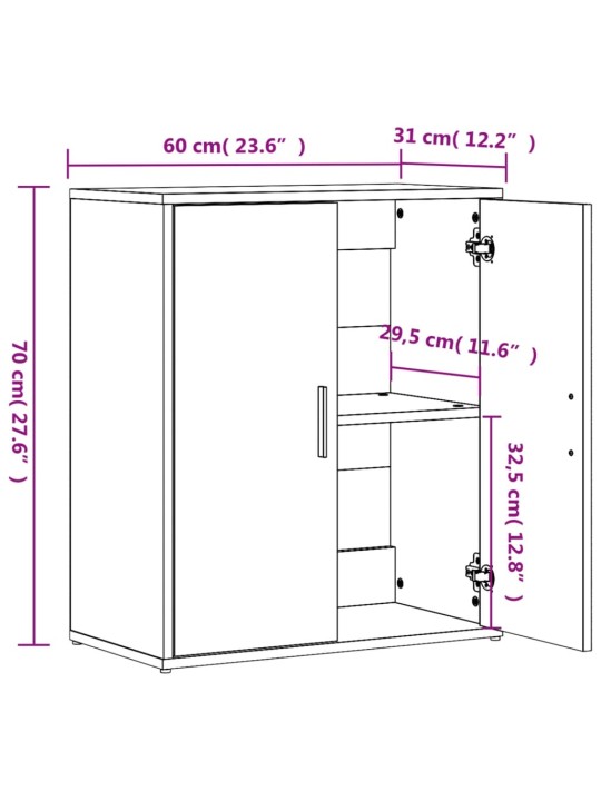 PUHVETKAPID 2 TK, SUITSUTATUD TAMM, 60 X 31 X 70 CM, TEHISPUIT