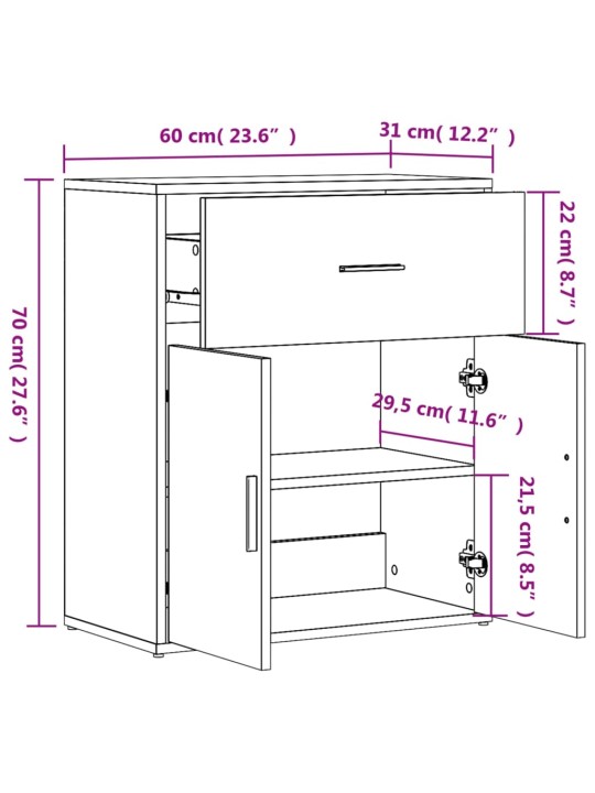 PUHVETKAPID 2 TK, HALL SONOMA TAMM, 60 X 31 X 70 CM, TEHISPUIT