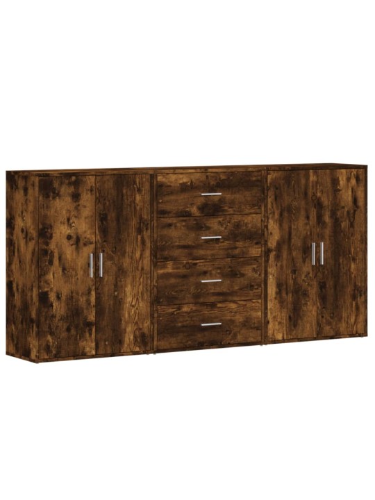 PUHVETKAPID 3 TK, SUITSUTATUD TAMM, 60 X 31 X 84 CM, TEHISPUIT