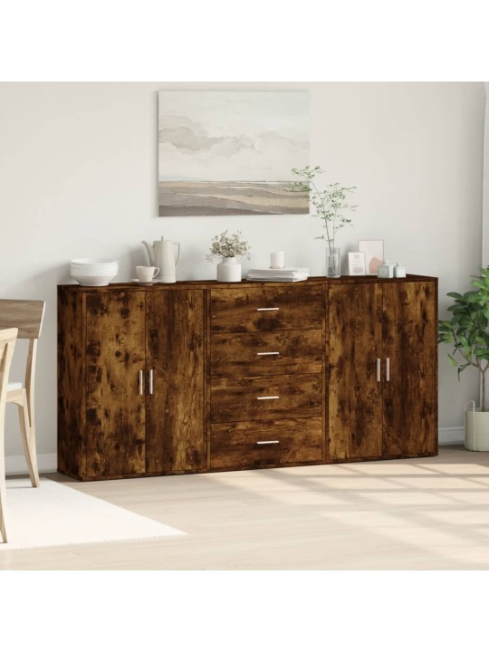 PUHVETKAPID 3 TK, SUITSUTATUD TAMM, 60 X 31 X 84 CM, TEHISPUIT