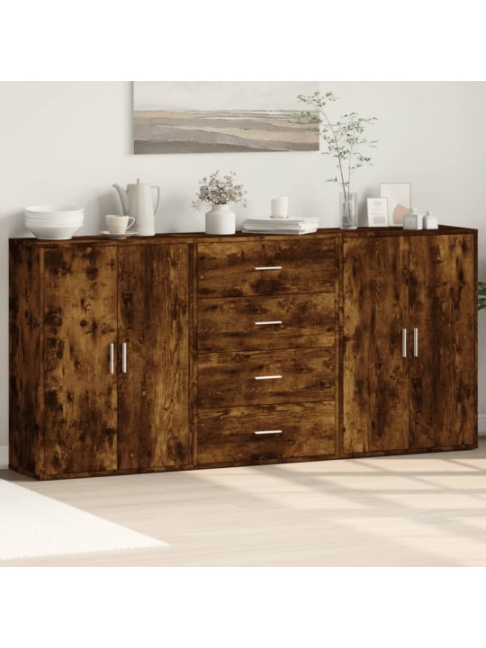 PUHVETKAPID 3 TK, SUITSUTATUD TAMM, 60 X 31 X 84 CM, TEHISPUIT
