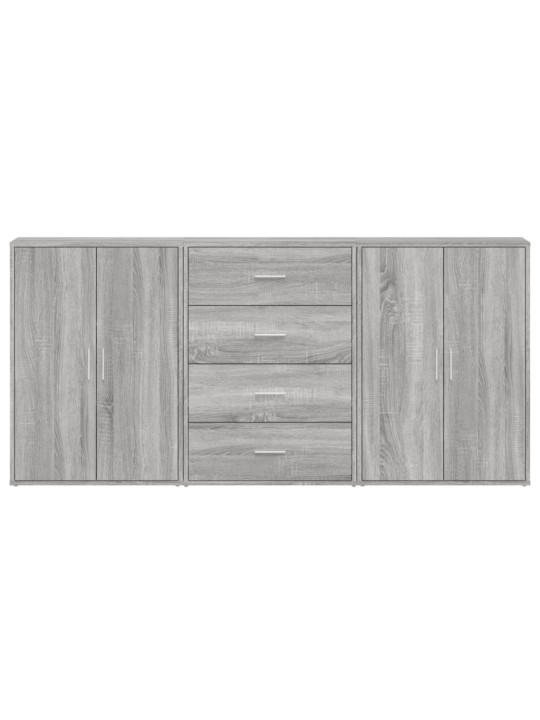 Puhvetkapid 3 tk, hall sonoma tamm, 60 x 31 x 84 cm, tehispuit