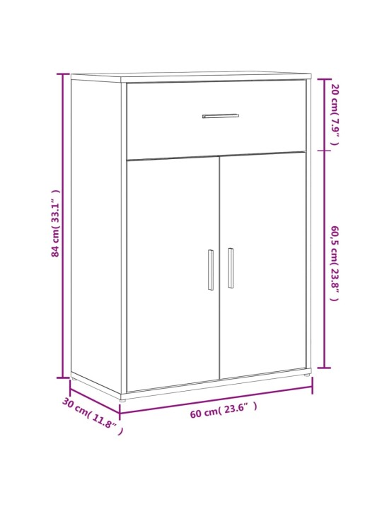 Puhvetkapid 2 tk, must, 60x30x84 cm, tehispuit