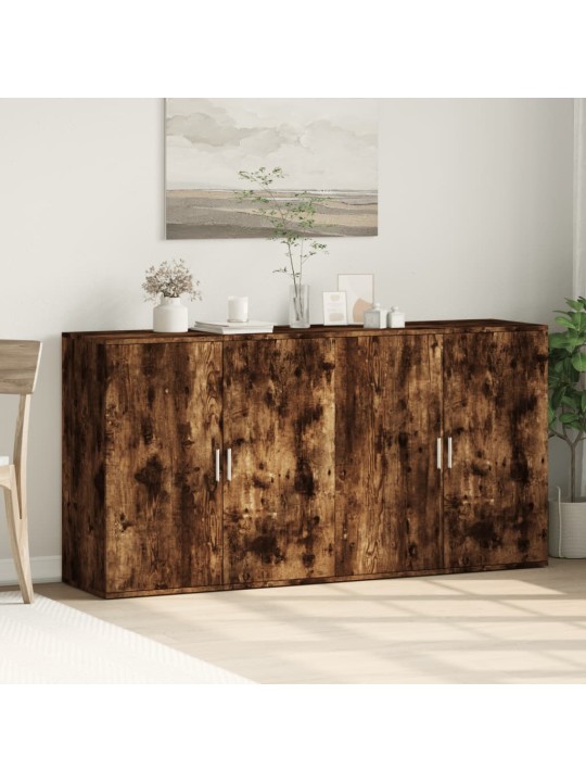 Puhvetkapid 2 tk, suitsutatud tamm, 79 x 38 x 80 cm, tehispuit