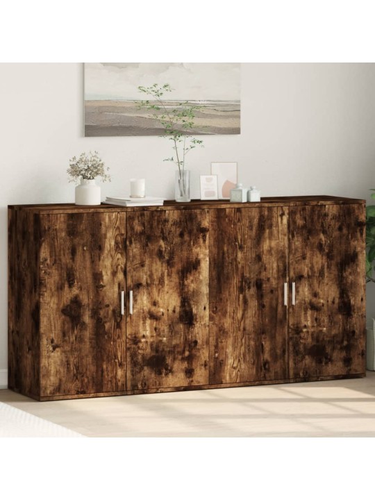Puhvetkapid 2 tk, suitsutatud tamm, 79 x 38 x 80 cm, tehispuit