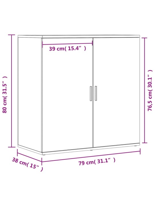 Puhvetkapid 2 tk, pruun tamm, 79 x 38 x 80 cm, tehispuit