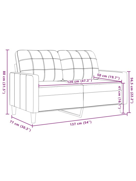 2-kohaline diivan, helehall, 120 cm, samet