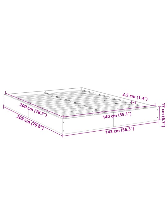 VOODIRAAM ILMA MADRATSITA PRUUN TAMM 140X200 CM TEHISPUIT