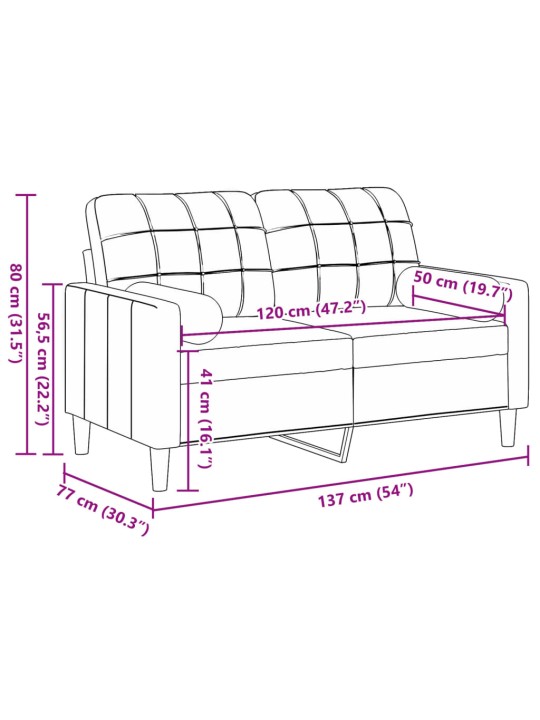 2-kohaline diivan patjadega, tumehall, 120 cm, samet