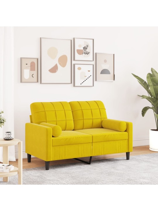 2-KOHALINE DIIVAN PATJADEGA, KOLLANE, 120 CM, SAMET