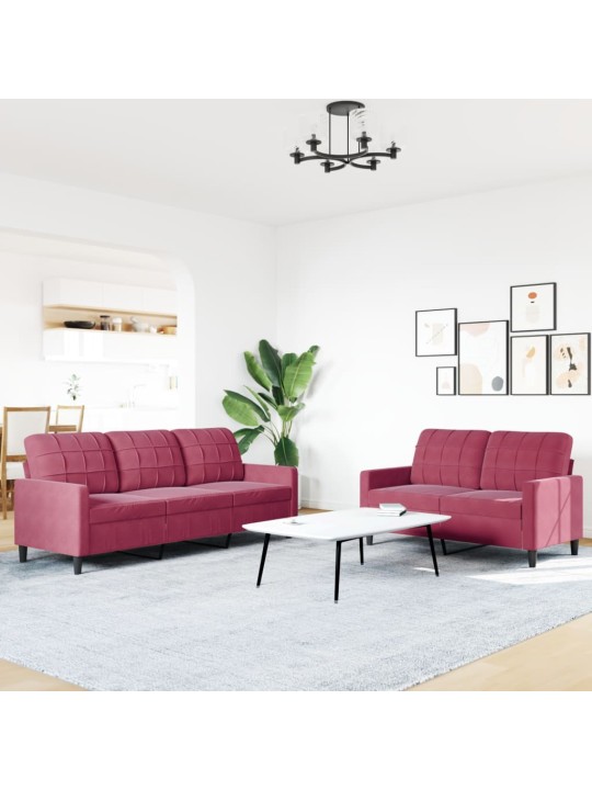2-OSALINE DIIVANIKOMPLEKT PATJADEGA, VEINIPUNANE, SAMET