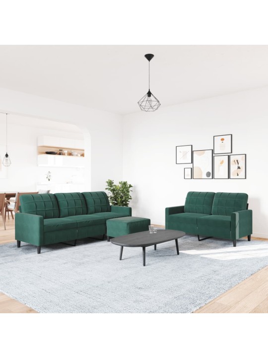 3-OSALINE DIIVANIKOMPLEKT PATJADEGA, TUMEROHELINE, SAMET