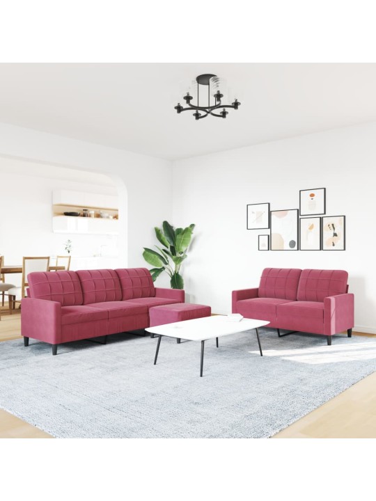 3-OSALINE DIIVANIKOMPLEKT PATJADEGA, VEINIPUNANE, SAMET