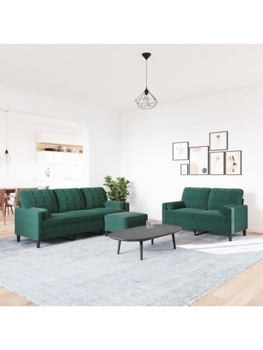 3-OSALINE DIIVANIKOMPLEKT PATJADEGA, TUMEROHELINE, SAMET