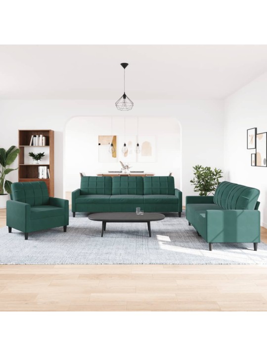 3-OSALINE DIIVANIKOMPLEKT PATJADEGA, TUMEROHELINE, SAMET
