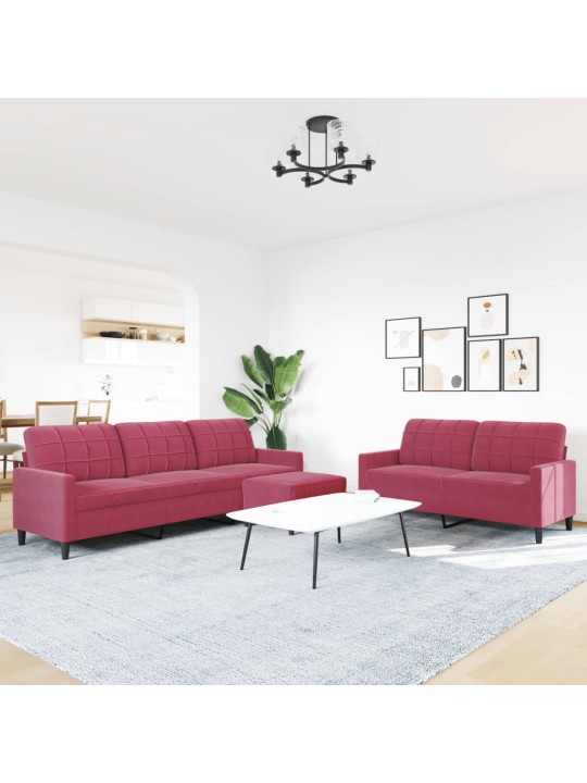 3-OSALINE DIIVANIKOMPLEKT PATJADEGA, VEINIPUNANE, SAMET