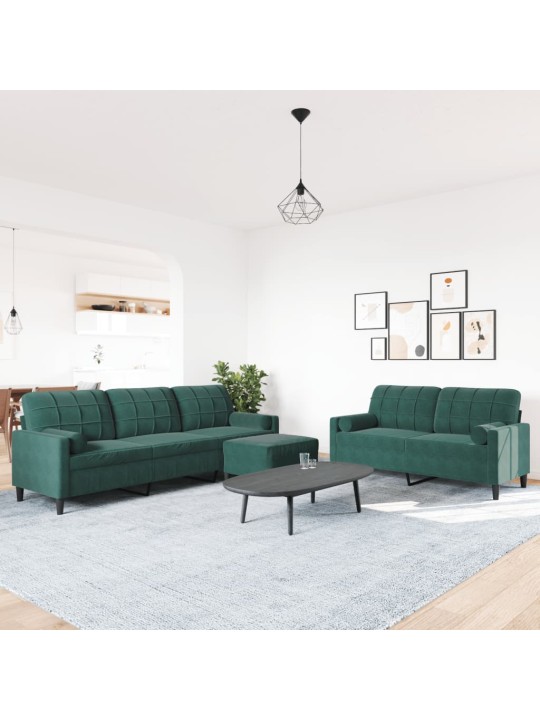 3-OSALINE DIIVANIKOMPLEKT PATJADEGA, TUMEROHELINE, SAMET