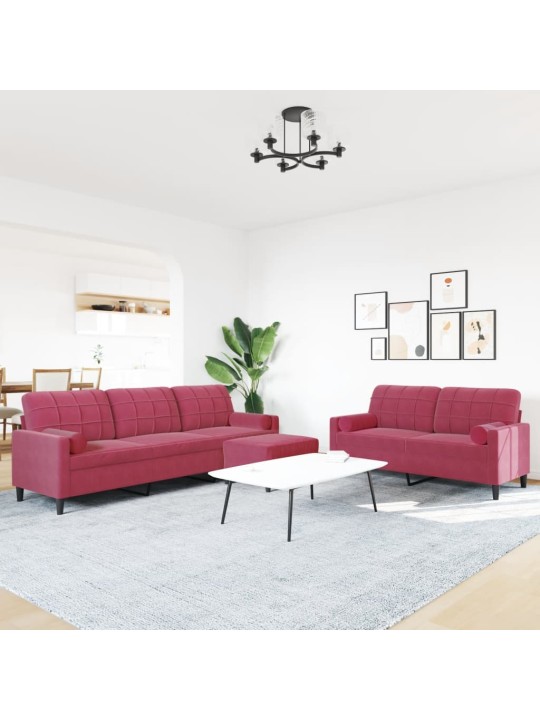 3-OSALINE DIIVANIKOMPLEKT PATJADEGA, VEINIPUNANE, SAMET