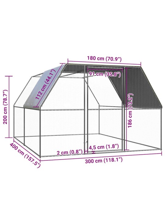 Kanapuur, 3 x 4 x 2 m, tsingitud teras