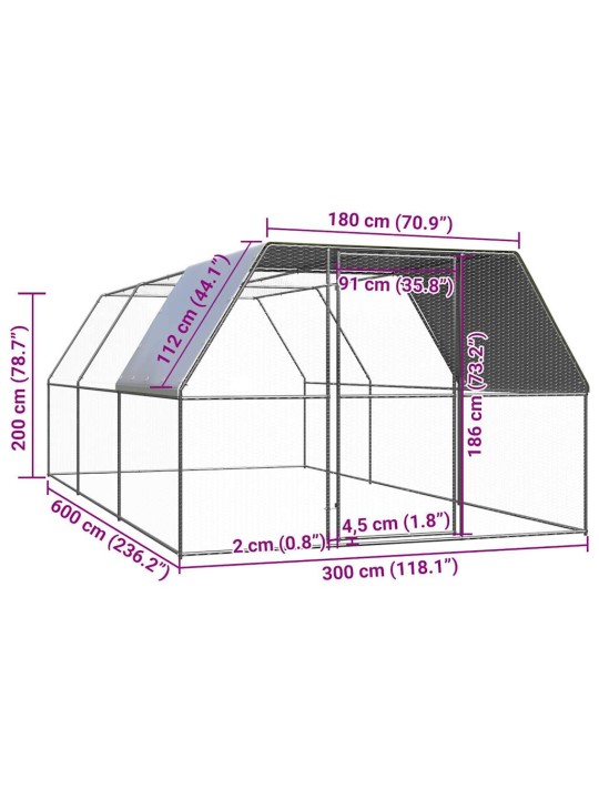 Kanapuur, 3x6x2 m, tsingitud teras