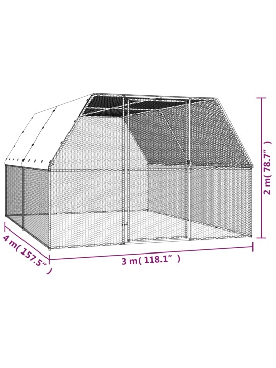 Kanapuur, 3 x 4 x 2 m, tsingitud teras