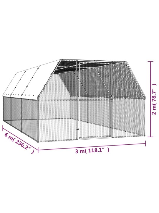 Kanapuur, 3x6x2 m, tsingitud teras