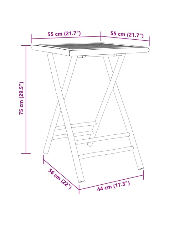 3-osaline bistrookomplekt, bambus