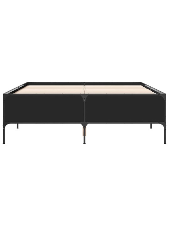 VOODIRAAM, MUST, 135 X 190 CM, TEHISPUIT JA METALL