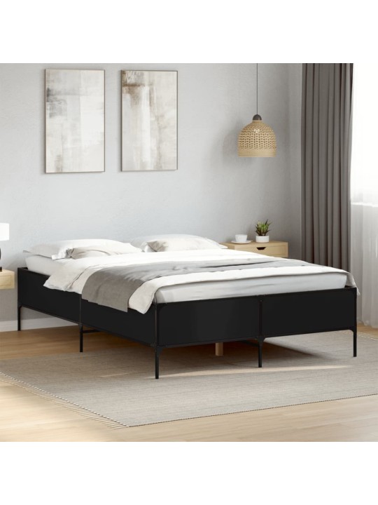 VOODIRAAM, MUST, 135 X 190 CM, TEHISPUIT JA METALL