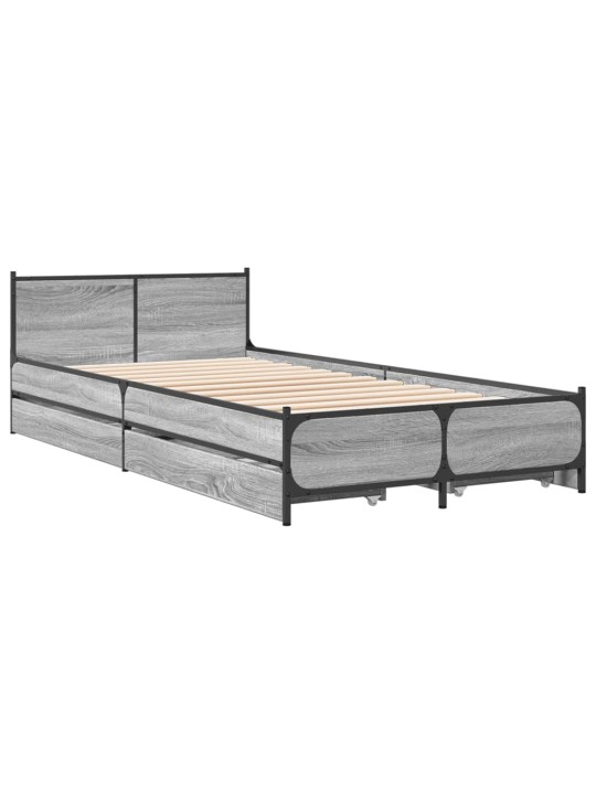 VOODIRAAM SAHTLITEGA, HALL SONOMA TAMM, 75X190 CM, TEHISPUIT