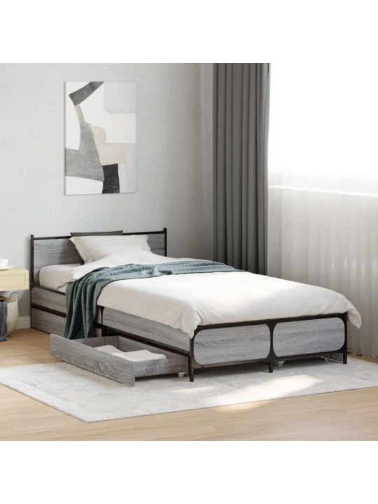 VOODIRAAM SAHTLITEGA, HALL SONOMA TAMM, 75X190 CM, TEHISPUIT