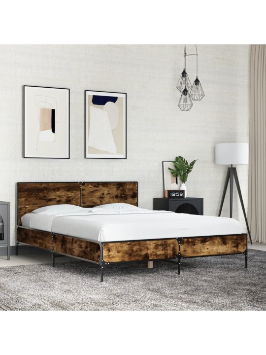 VOODIRAAM, SUITSUTATUD TAMM, 135 X 190 CM, TEHISPUIT JA METALL