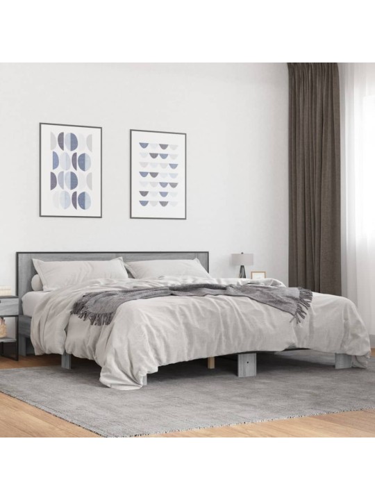 VOODIRAAM, HALL SONOMA TAMM, 200X200 CM, TEHISPUIT JA METALL