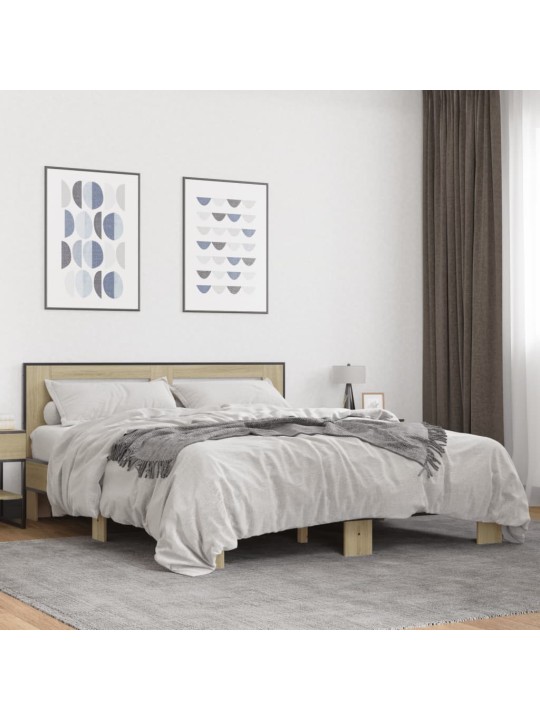 VOODIRAAM, SONOMA TAMM, 150X200 CM, TEHISPUIT JA METALL