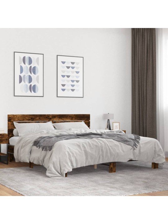 VOODIRAAM, SUITSUTATUD TAMM, 200 X 200 CM, TEHISPUIT JA METALL