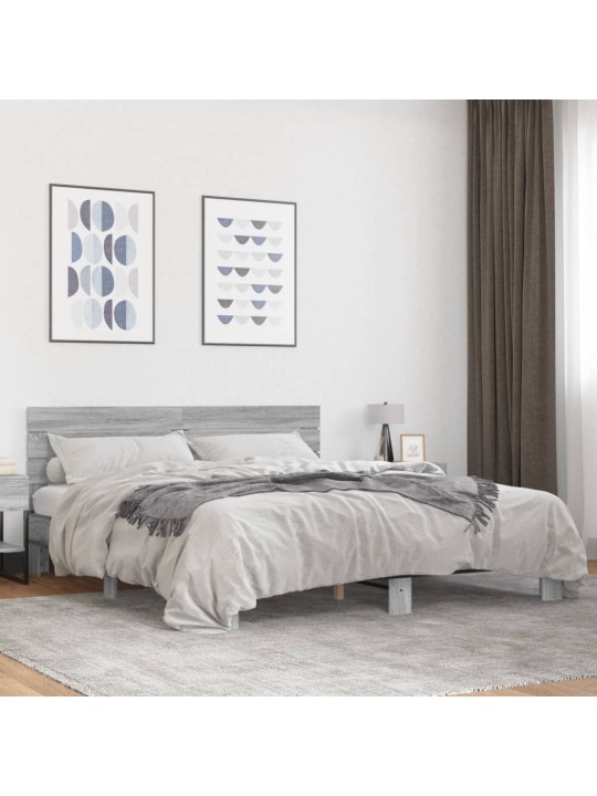 VOODIRAAM, HALL SONOMA TAMM, 200X200 CM, TEHISPUIT JA METALL